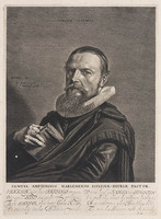 KG 03125
<br/>
Portret Samuel Ampzing
<br/>
<em>Suyderhoef, Jonas (ca. 1613-1686)</em>